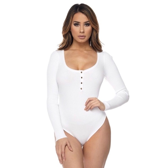 LAST • Flatter Me White Bodysuit - Picture 4 of 8